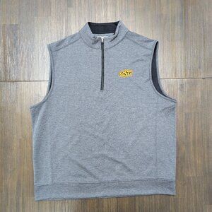 Oklahoma State University | OSU Cowboys | Men's Large Dark Grey Zip Sweater Vest